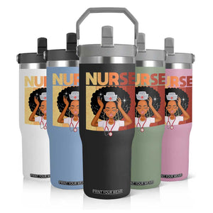 Strong Black Nurse Flip Straw Tumbler Black History Medical Professional Gift TS12 Print Your Wear