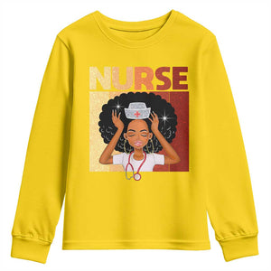 Strong Black Nurse Youth Sweatshirt Black History Medical Professional Gift TS12 Daisy Print Your Wear