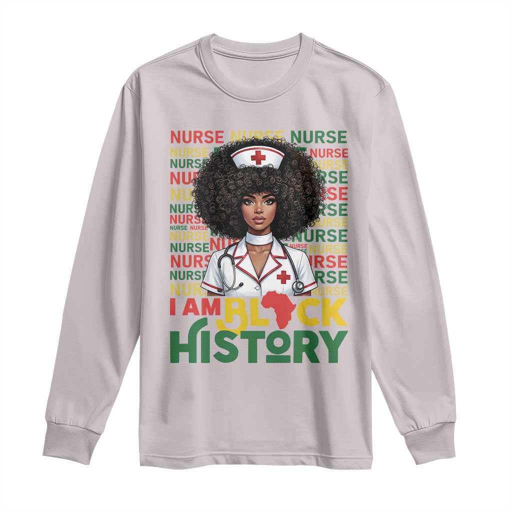 I Am Black History Long Sleeve Shirt Black History Month Nurse Gift TS12 Ice Gray Print Your Wear