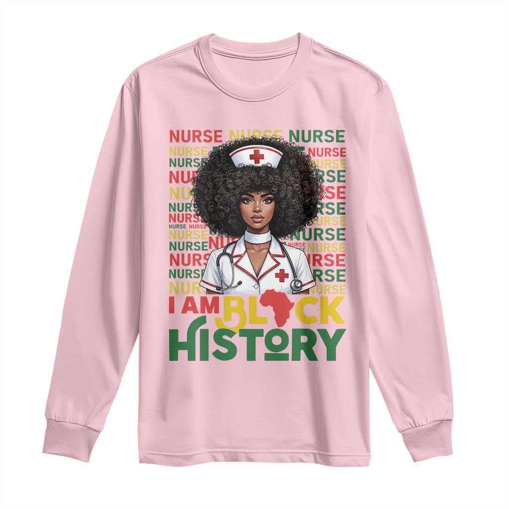 I Am Black History Long Sleeve Shirt Black History Month Nurse Gift TS12 Light Pink Print Your Wear