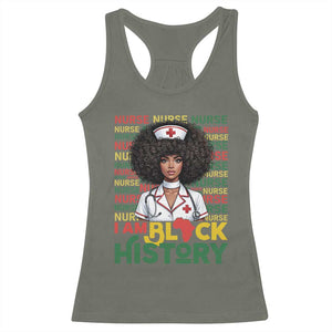 I Am Black History Racerback Tank Top Black History Month Nurse Gift TS12 Military Green Print Your Wear