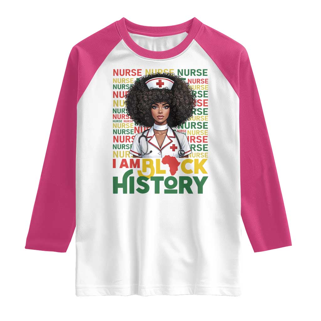 I Am Black History Raglan Shirt Black History Month Nurse Gift TS12 White Heliconia Print Your Wear