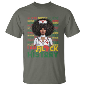 I Am Black History T Shirt Black History Month Nurse Gift TS12 Military Green Print Your Wear