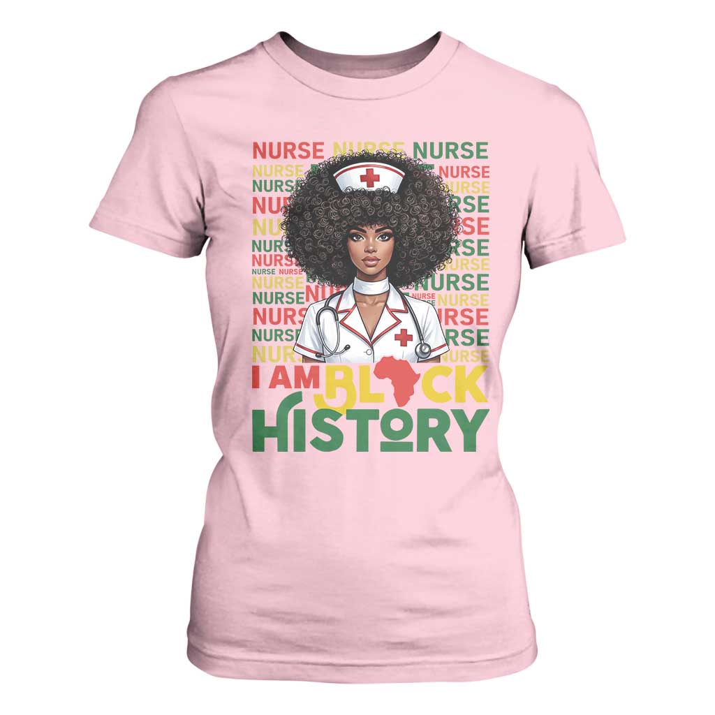 I Am Black History T Shirt For Women Black History Month Nurse Gift TS12 Light Pink Print Your Wear
