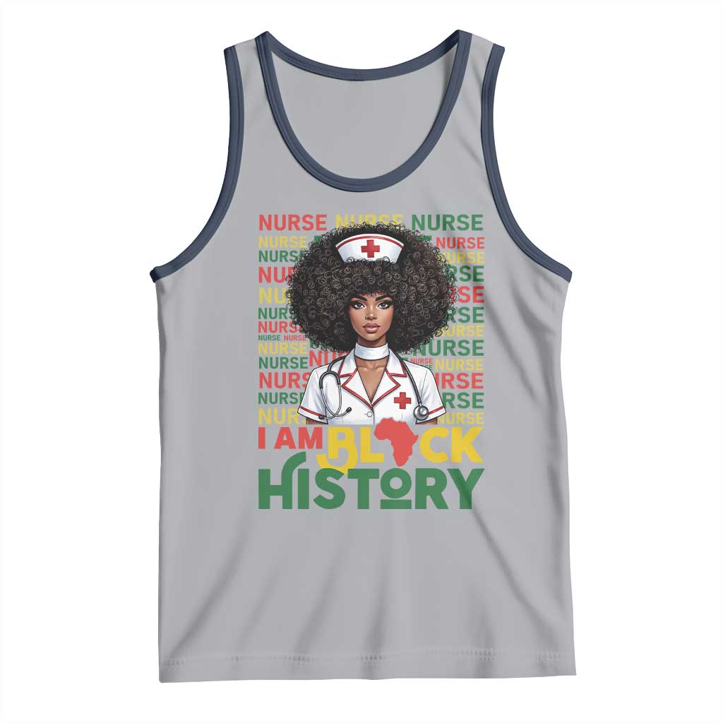 I Am Black History Tank Top Black History Month Nurse Gift TS12 Athletic Heather Navy Print Your Wear