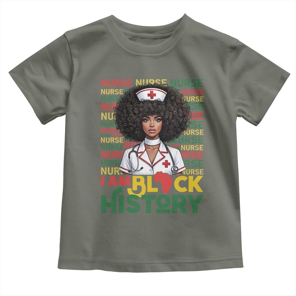 I Am Black History Toddler T Shirt Black History Month Nurse Gift TS12 Military Green Print Your Wear