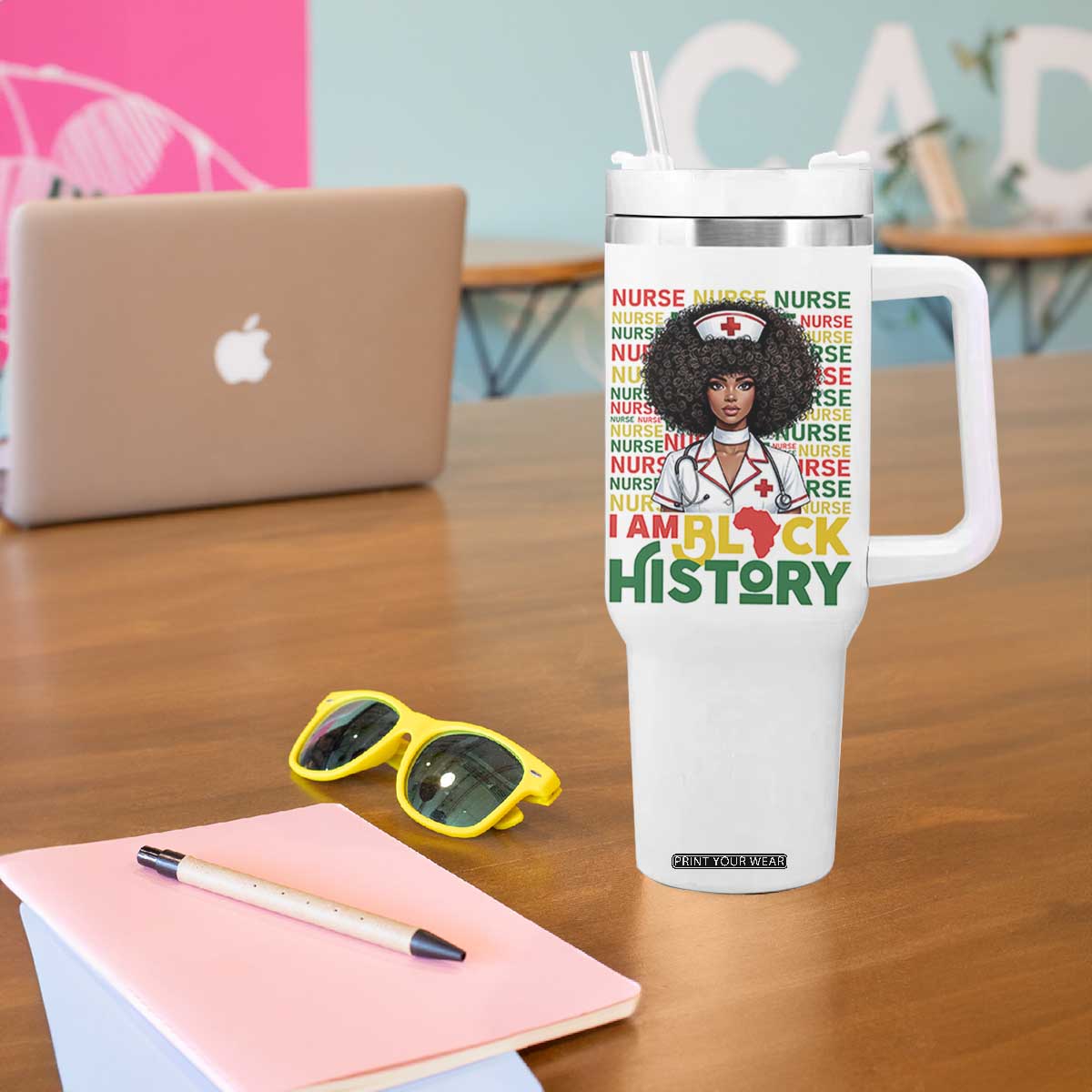 I Am Black History Tumbler With Handle Black History Month Nurse Gift TS12 Print Your Wear