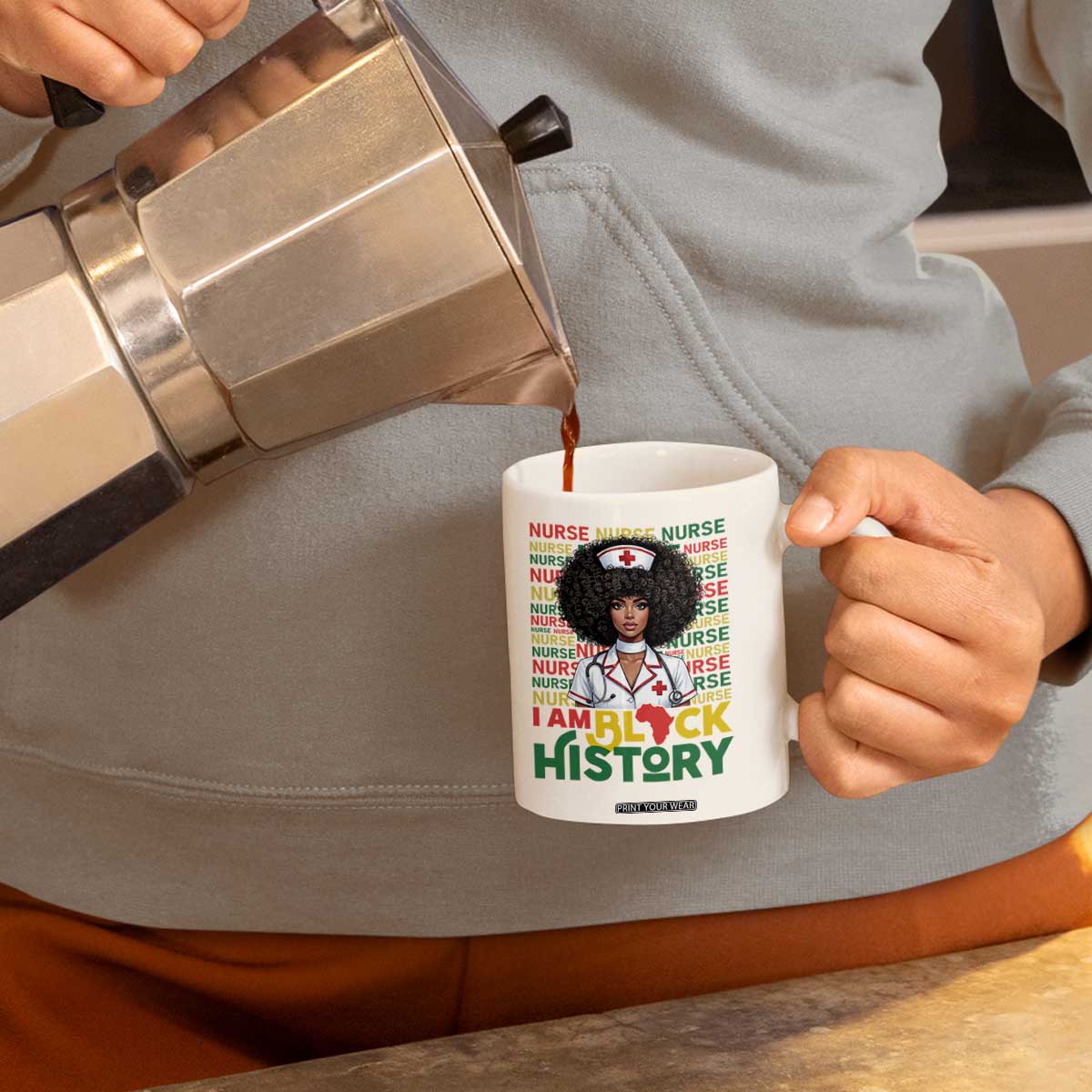 I Am Black History Coffee Mug Black History Month Nurse Gift TS12 Print Your Wear