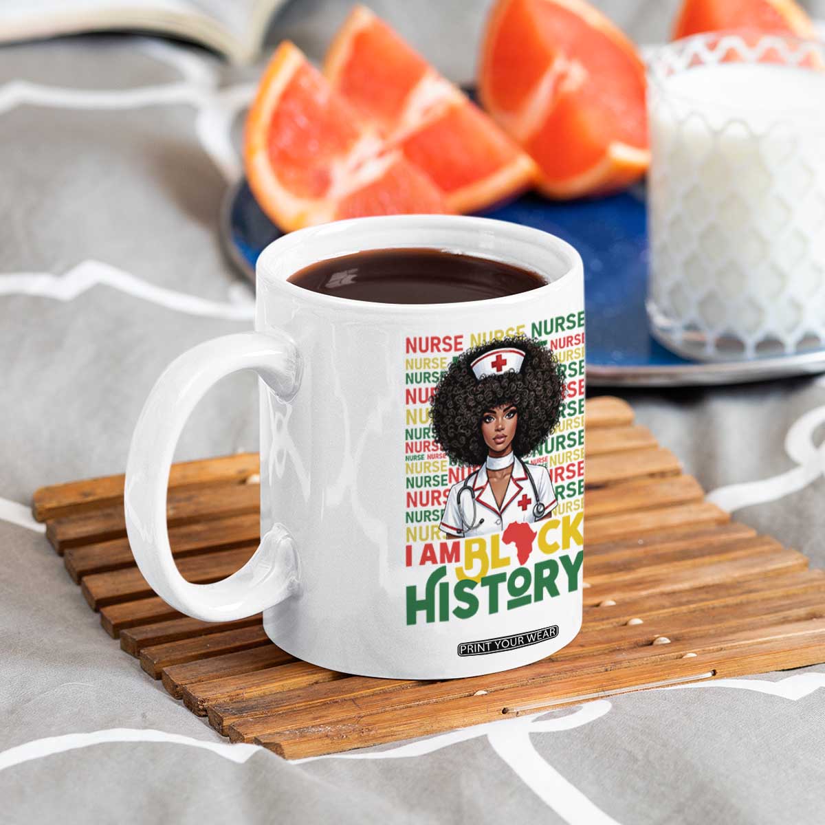 I Am Black History Coffee Mug Black History Month Nurse Gift TS12 Print Your Wear