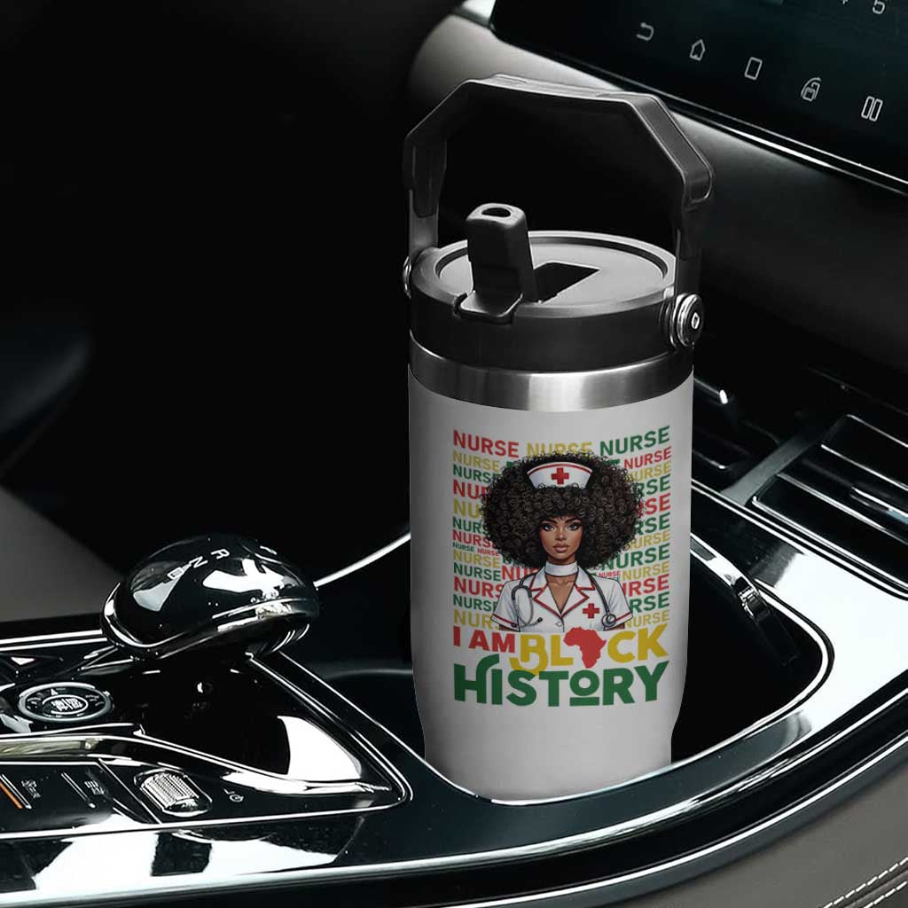 I Am Black History Flip Straw Tumbler Black History Month Nurse Gift TS12 Print Your Wear