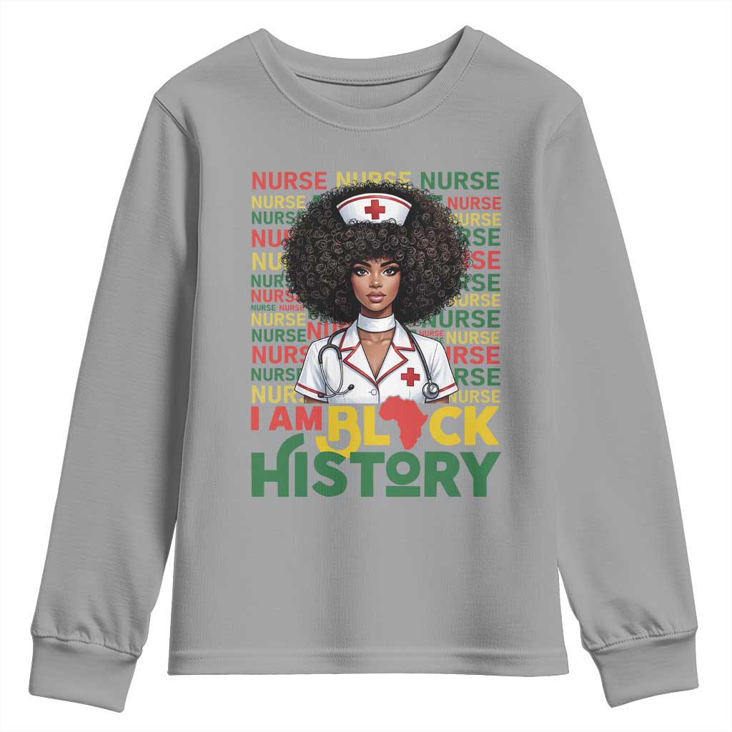 I Am Black History Youth Sweatshirt Black History Month Nurse Gift TS12 Sport Gray Print Your Wear