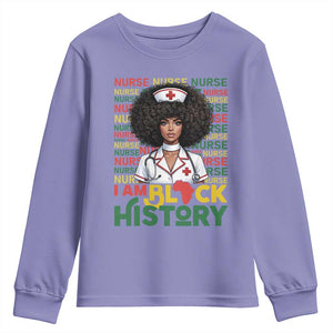 I Am Black History Youth Sweatshirt Black History Month Nurse Gift TS12 Violet Print Your Wear