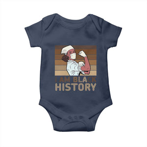 Proud Black Nurse Baby Onesie I Am Black History TS12 Navy Print Your Wear