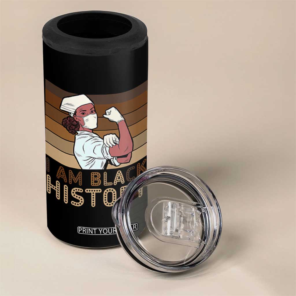 Proud Black Nurse 4 in 1 Can Cooler Tumbler I Am Black History TS12 Print Your Wear