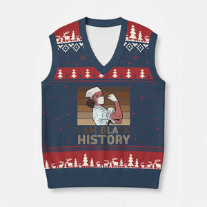 Proud Black Nurse V-Neck Knit Sweater Vest I Am Black History TS12 Navy Red Print Your Wear