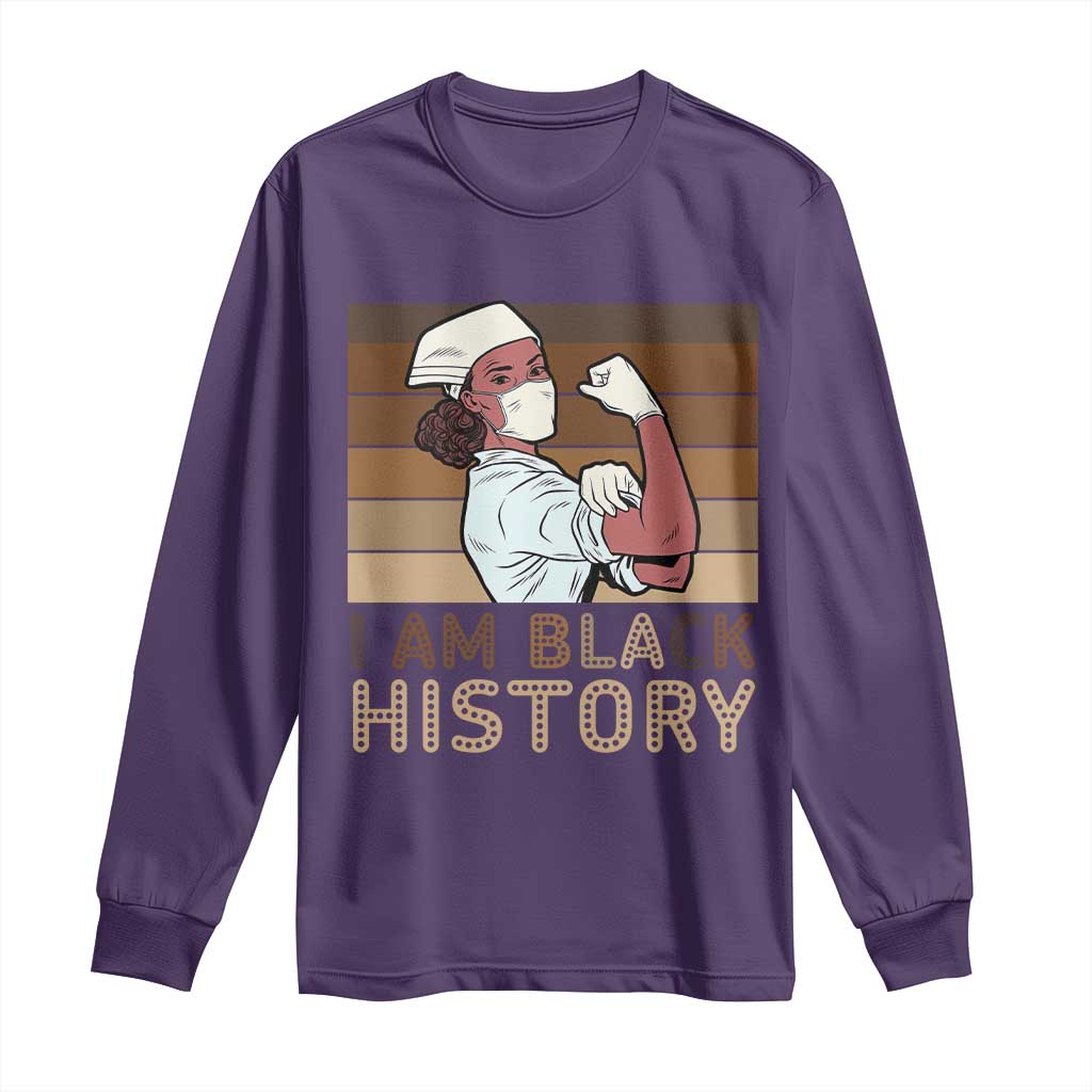 Proud Black Nurse Long Sleeve Shirt I Am Black History TS12 Purple Print Your Wear