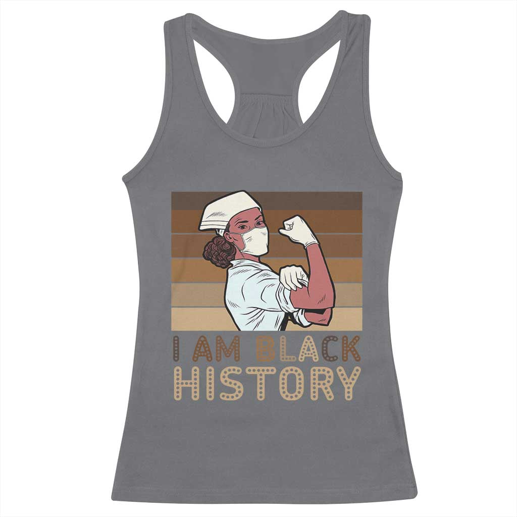 Proud Black Nurse Racerback Tank Top I Am Black History TS12 Charcoal Print Your Wear