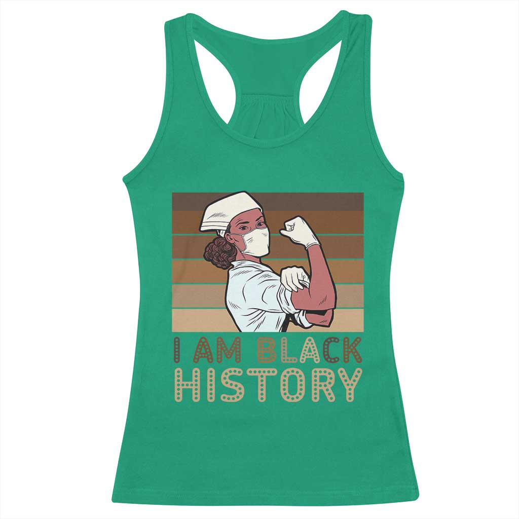 Proud Black Nurse Racerback Tank Top I Am Black History TS12 Irish Green Print Your Wear