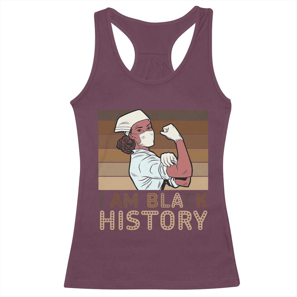 Proud Black Nurse Racerback Tank Top I Am Black History TS12 Maroon Print Your Wear