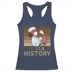 Proud Black Nurse Racerback Tank Top I Am Black History TS12 Navy Print Your Wear