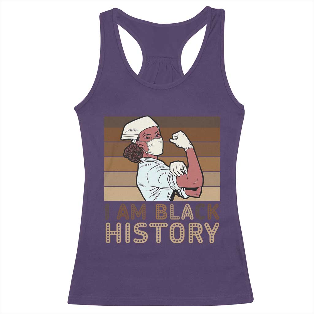 Proud Black Nurse Racerback Tank Top I Am Black History TS12 Purple Print Your Wear