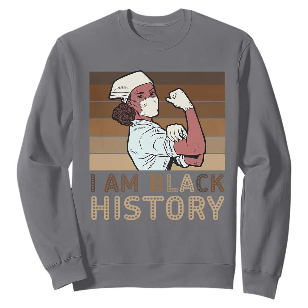 Proud Black Nurse Sweatshirt I Am Black History TS12 Charcoal Print Your Wear