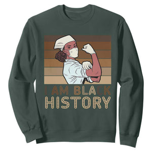Proud Black Nurse Sweatshirt I Am Black History TS12 Dark Forest Green Print Your Wear