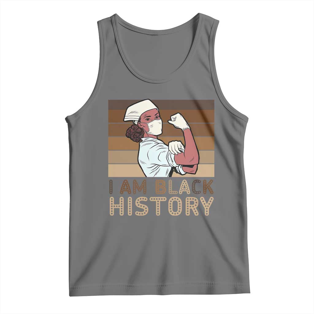 Proud Black Nurse Tank Top I Am Black History TS12 Black Heather Print Your Wear
