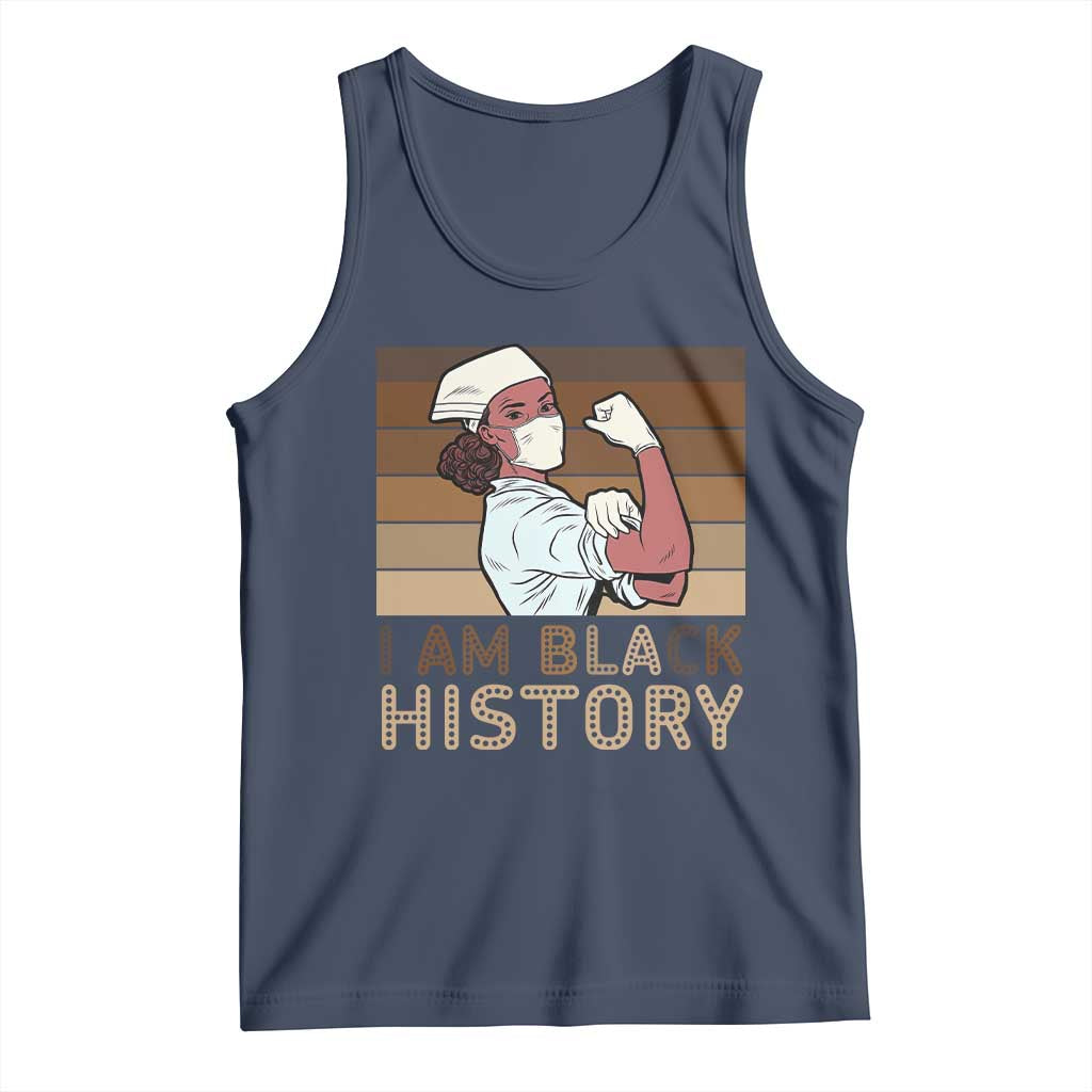 Proud Black Nurse Tank Top I Am Black History TS12 Navy Print Your Wear