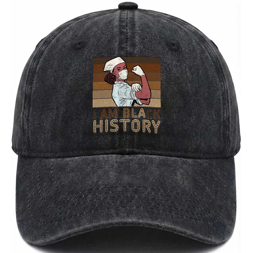 Proud Black Nurse Washed Cotton Baseball Cap I Am Black History TS12 Print Your Wear
