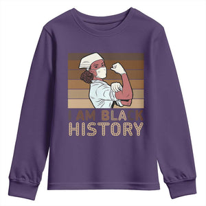 Proud Black Nurse Youth Sweatshirt I Am Black History TS12 Purple Print Your Wear