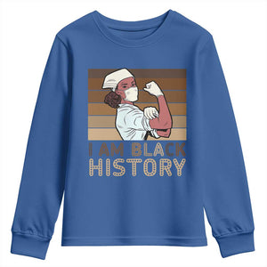 Proud Black Nurse Youth Sweatshirt I Am Black History TS12 Royal Blue Print Your Wear