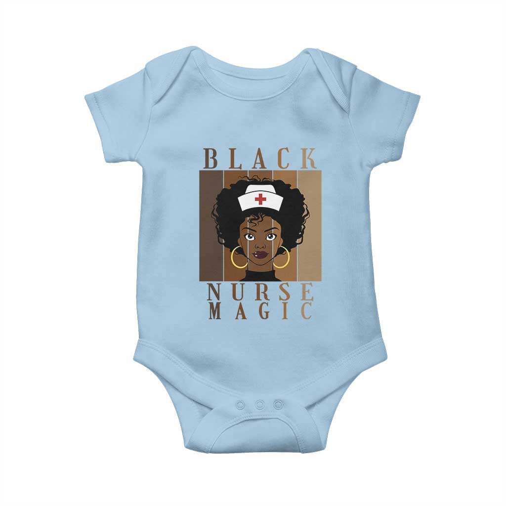 Black Nurse Magic Baby Onesie Black History Month Nurse Gift TS12 Light Blue Print Your Wear
