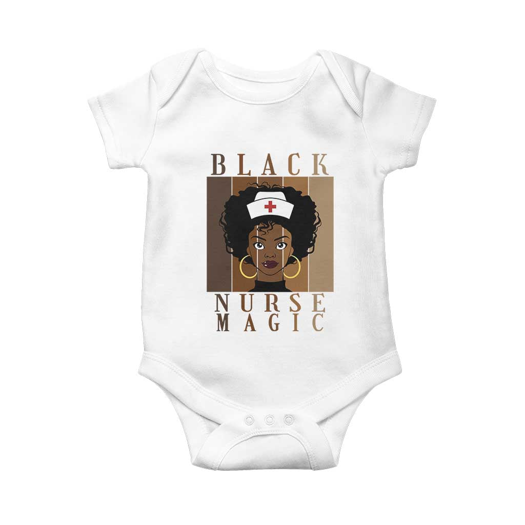Black Nurse Magic Baby Onesie Black History Month Nurse Gift TS12 White Print Your Wear