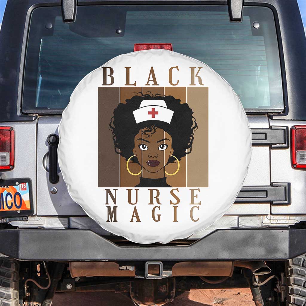 Black Nurse Magic Spare Tire Cover Black History Month Nurse Gift TS12 No hole White Print Your Wear