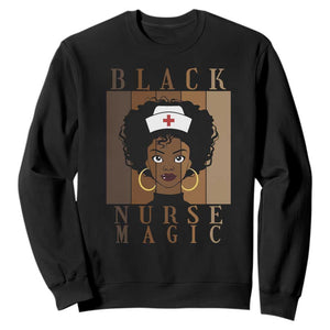 Black Nurse Magic Sweatshirt Black History Month Nurse Gift TS12 Black Print Your Wear