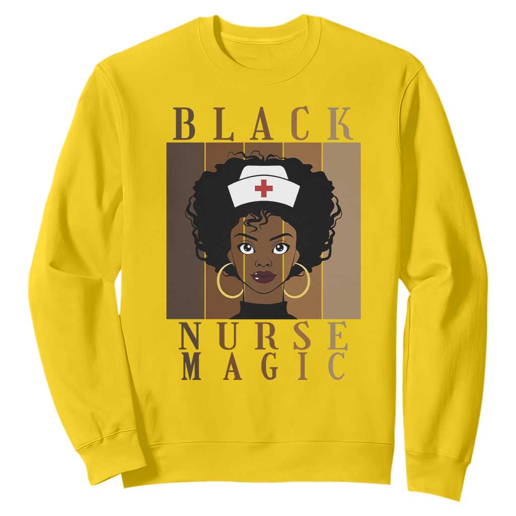 Black Nurse Magic Sweatshirt Black History Month Nurse Gift TS12 Daisy Print Your Wear