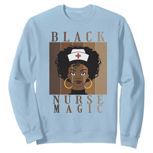 Black Nurse Magic Sweatshirt Black History Month Nurse Gift TS12 Light Blue Print Your Wear