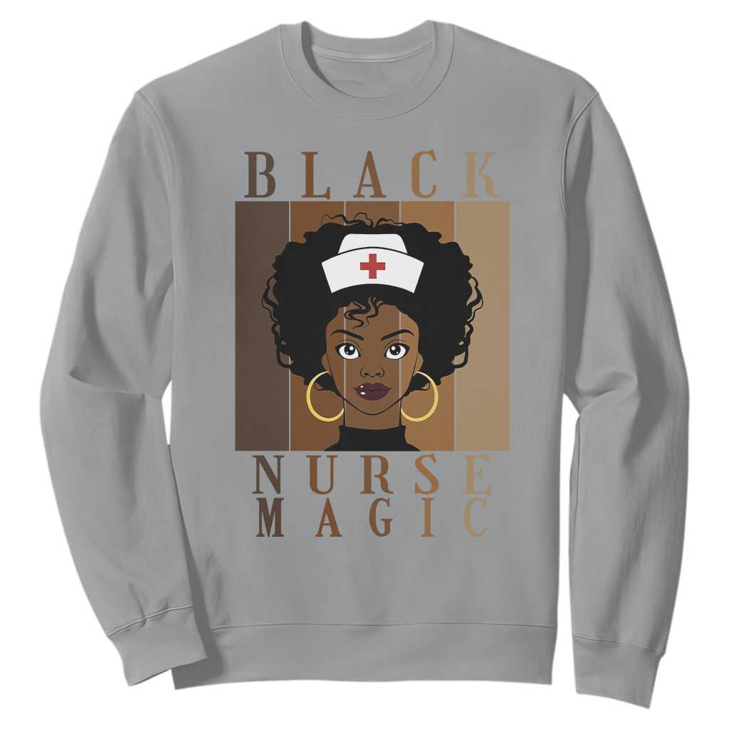 Black Nurse Magic Sweatshirt Black History Month Nurse Gift TS12 Sport Gray Print Your Wear