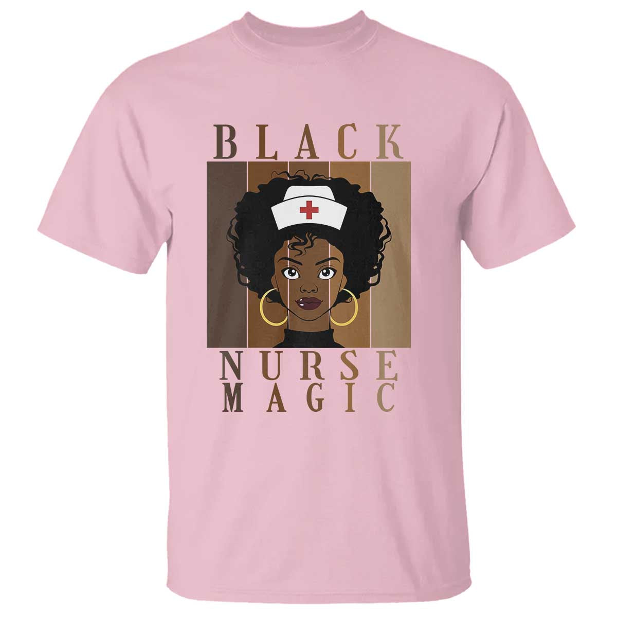 Black Nurse Magic T Shirt Black History Month Nurse Gift TS12 Light Pink Print Your Wear