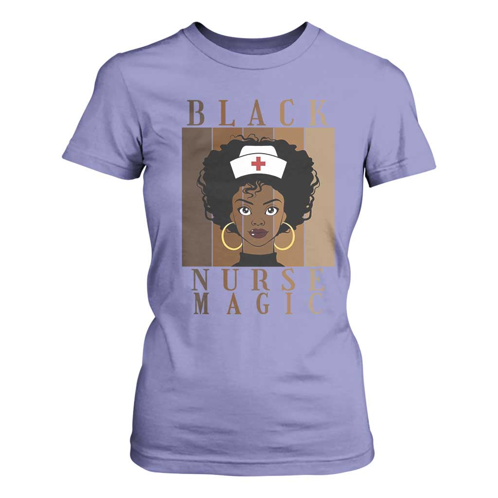 Black Nurse Magic T Shirt For Women Black History Month Nurse Gift TS12 Violet Print Your Wear