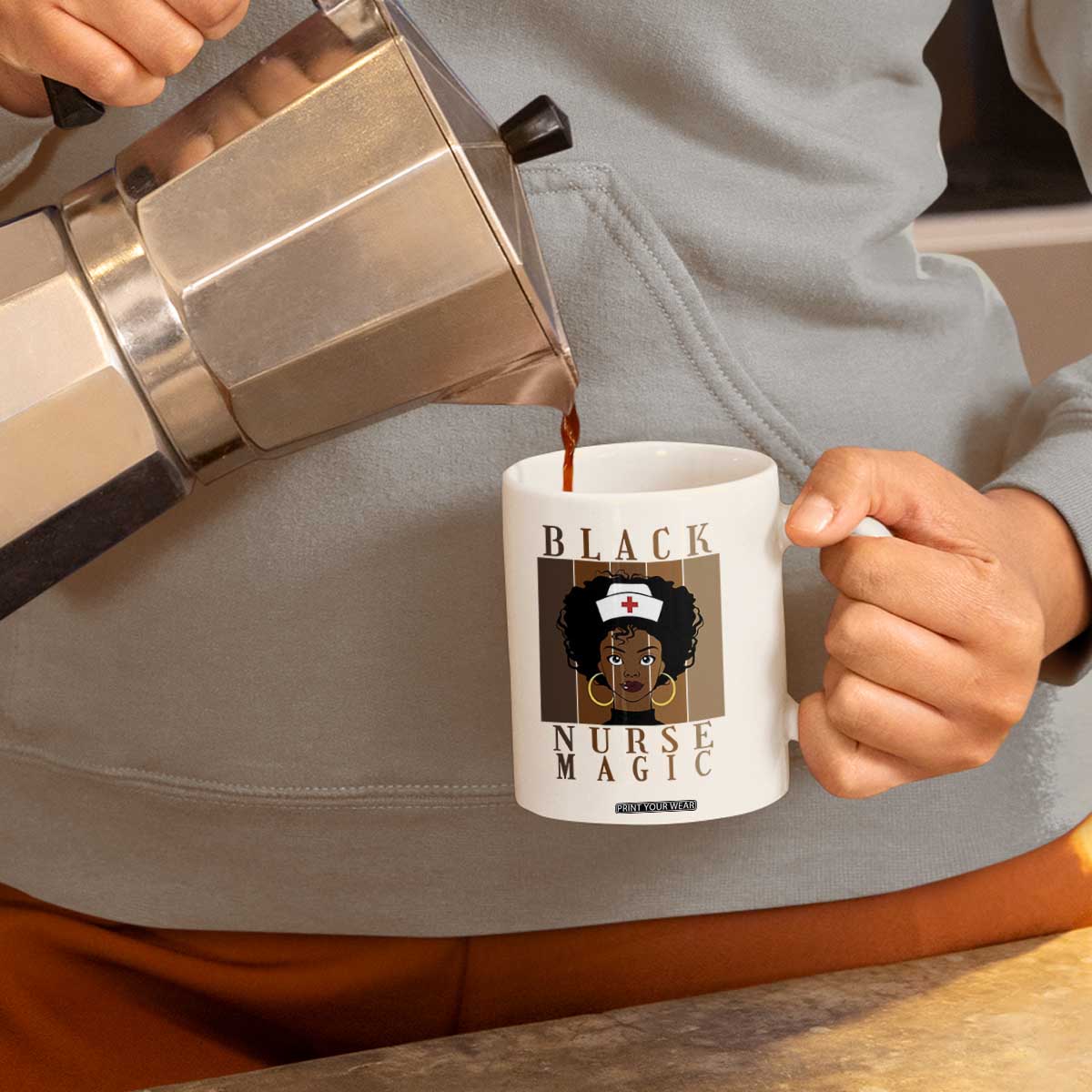 Black Nurse Magic Coffee Mug Black History Month Nurse Gift TS12 Print Your Wear