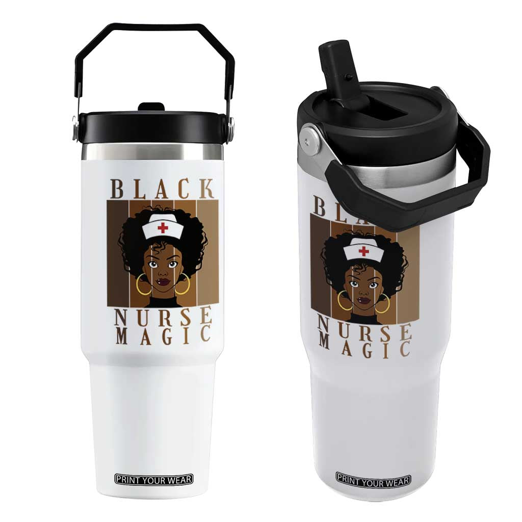 Black Nurse Magic Flip Straw Tumbler Black History Month Nurse Gift TS12 One Size: 30 oz White Print Your Wear
