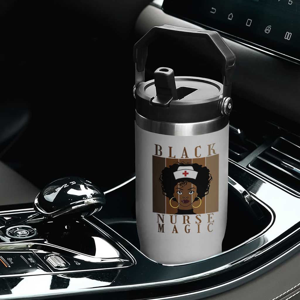 Black Nurse Magic Flip Straw Tumbler Black History Month Nurse Gift TS12 Print Your Wear