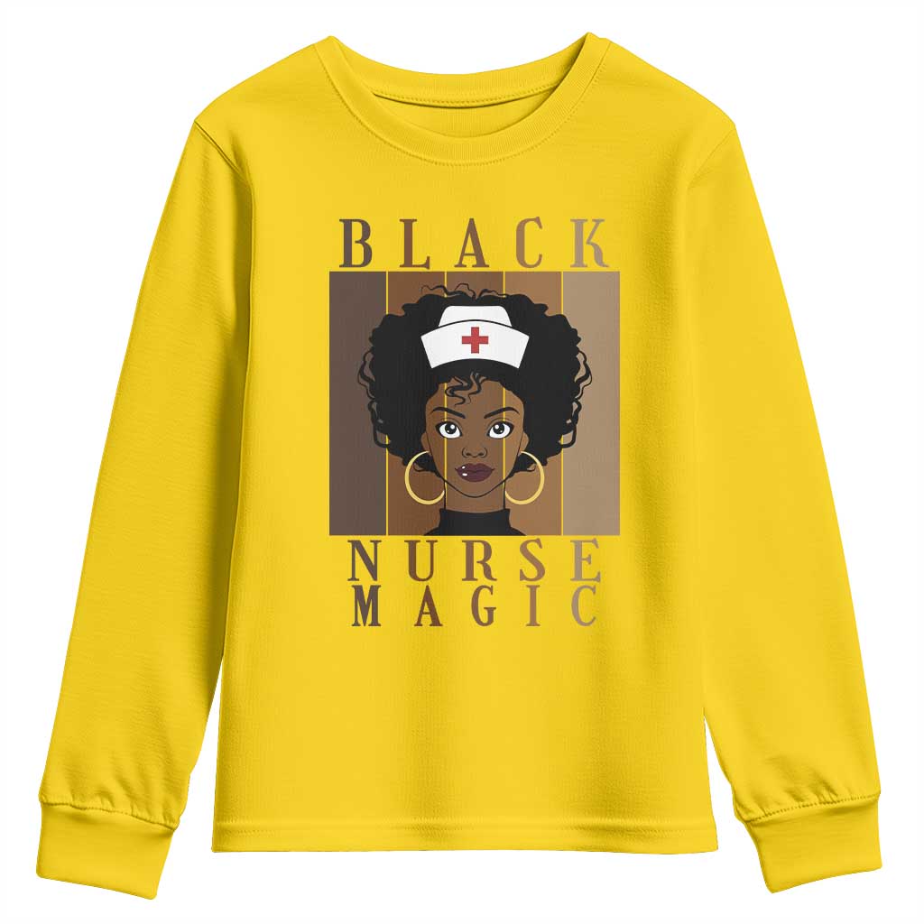 Black Nurse Magic Youth Sweatshirt Black History Month Nurse Gift TS12 Daisy Print Your Wear