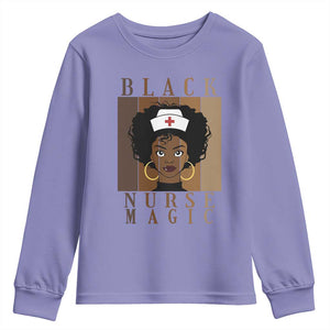 Black Nurse Magic Youth Sweatshirt Black History Month Nurse Gift TS12 Violet Print Your Wear