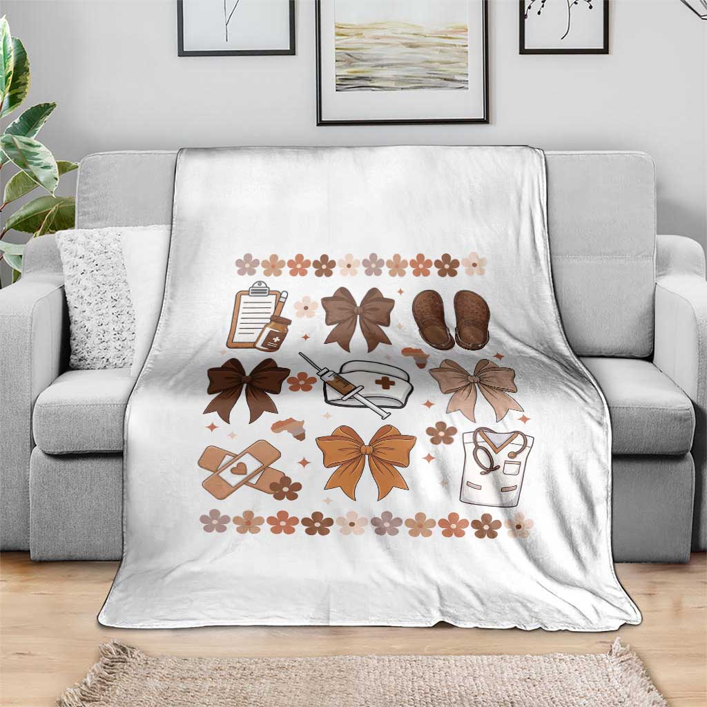 Proud Black Nurse Throw Blanket Gift For African Nurse Black History TS12 Print Your Wear