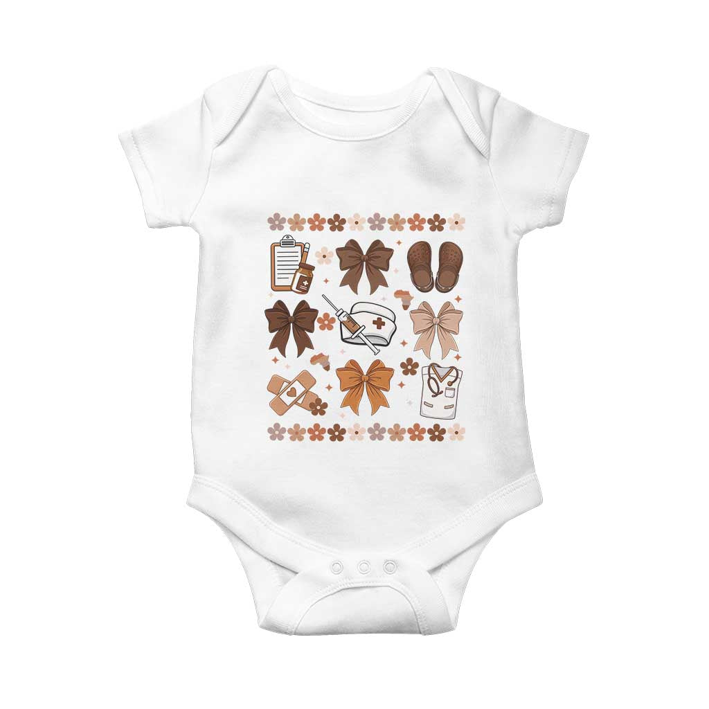 Proud Black Nurse Baby Onesie Gift For African Nurse Black History TS12 White Print Your Wear