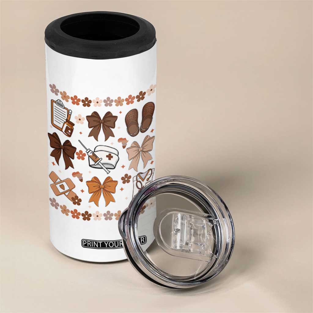 Proud Black Nurse 4 in 1 Can Cooler Tumbler Gift For African Nurse Black History TS12 Print Your Wear