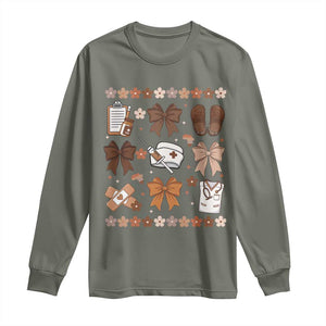 Proud Black Nurse Long Sleeve Shirt Gift For African Nurse Black History TS12 Military Green Print Your Wear